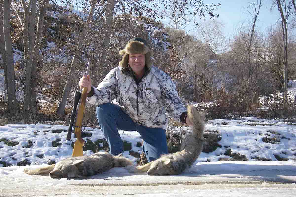 A custom Sako 6mm-204 RR wildcat was used for this pair of Idaho coyotes. It can be loaded for deer or smaller varmints as well.